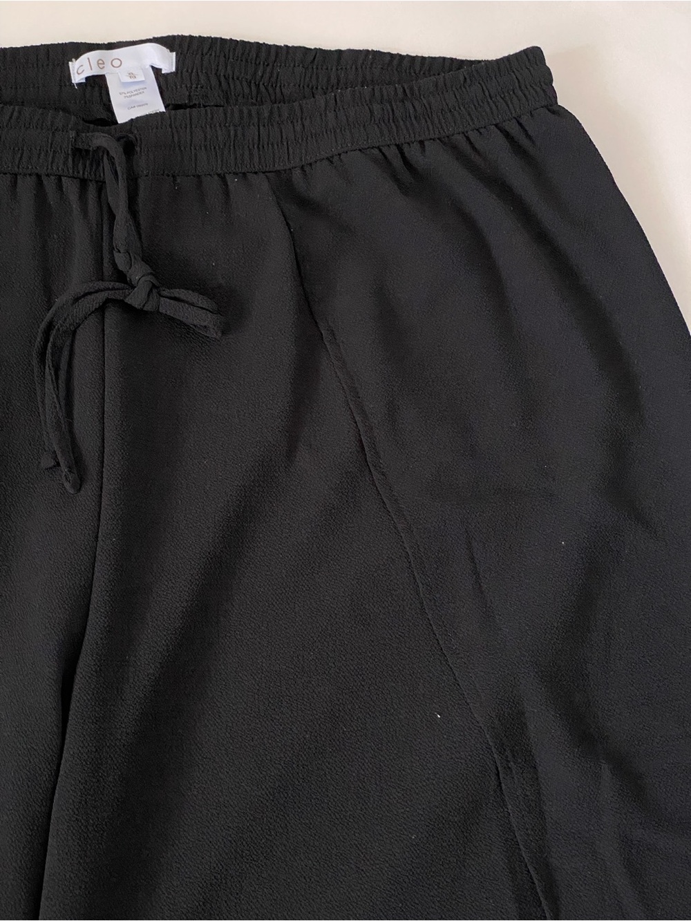 Cleo Black Elastic Waist Tulip Pants Size XL - Picture 3 of 12
